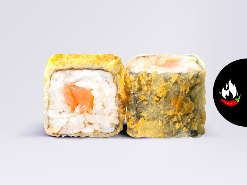 Жареный мини-ролл Сяке темпура маки