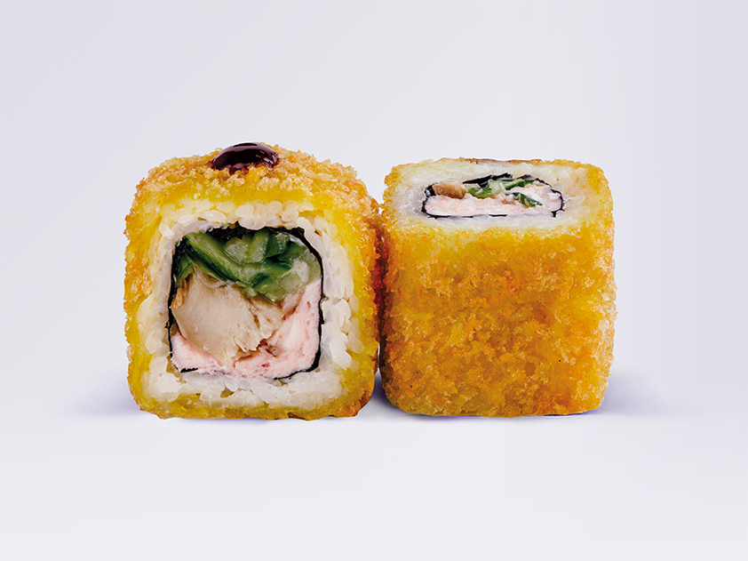 Жареный ролл Унаги крем краб