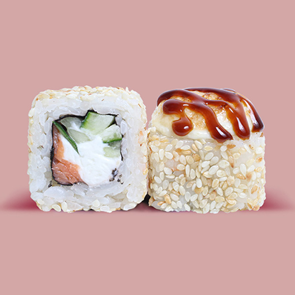 Запечённый ролл с лососем
