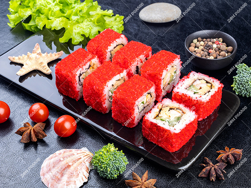 Ролл Калифорния с креветкой Ролл Калифорния с креветкой